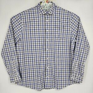 Johnnie O Shirt Mens XXL Button Up Long Sleeve Checkered Casual Performance